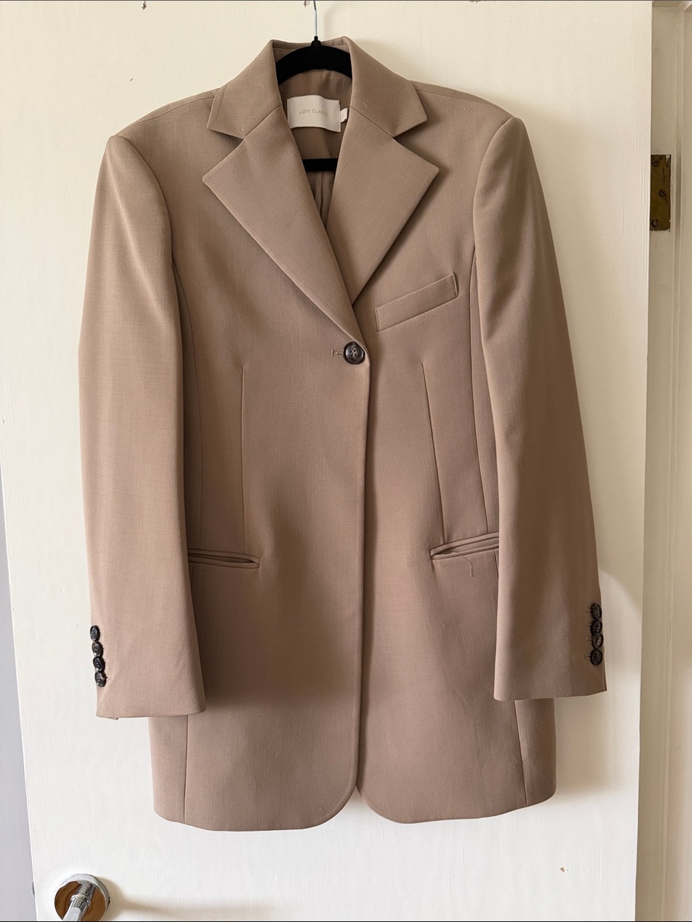 Low Classic Taupe Single-Button Blazer